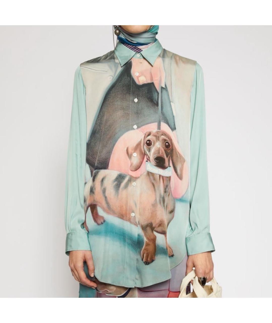 ACNE STUDIOS Голубая вискозная блузы, фото 4