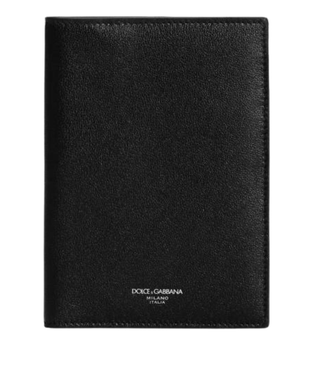 DOLCE&GABBANA Черный кожаный кардхолдер, фото 1