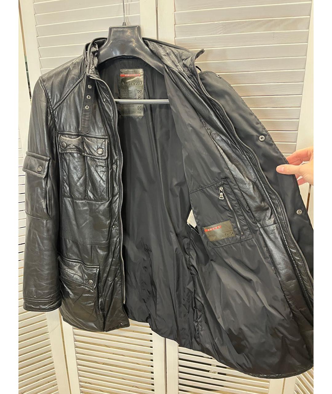 PRADA Черная кожаная куртка, фото 8