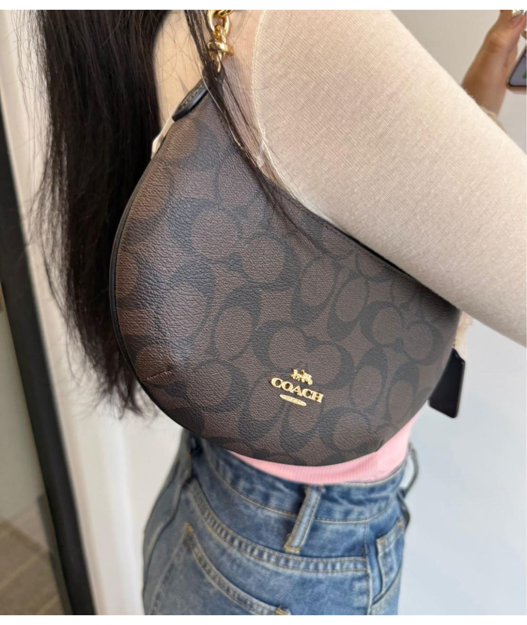 COACH Коричневая сумка через плечо, фото 7