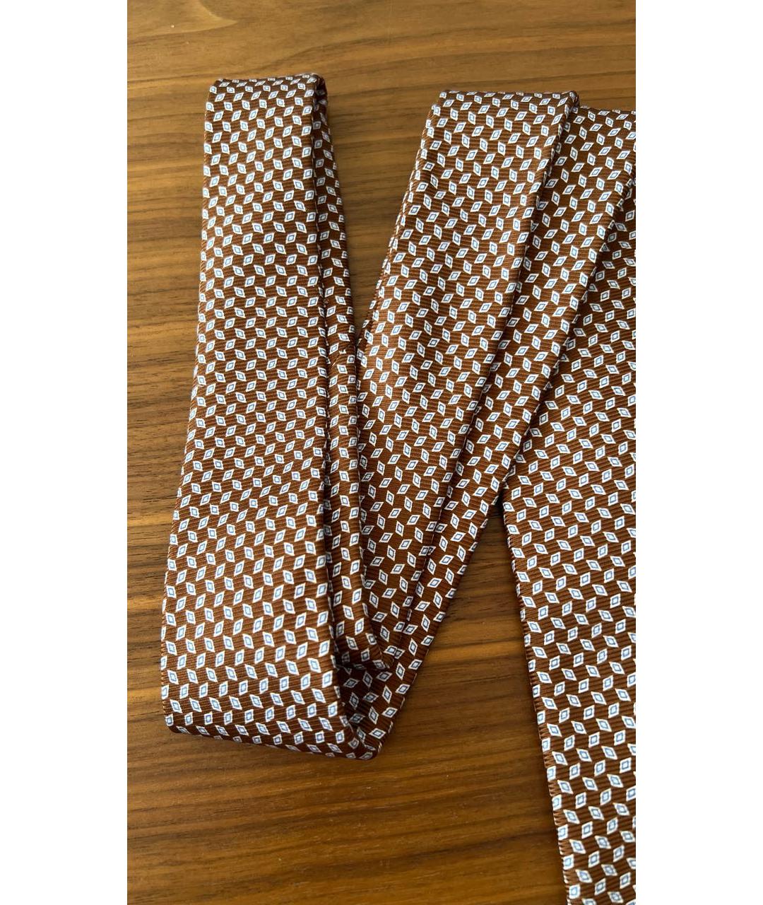 KITON Коричневый галстук, фото 7