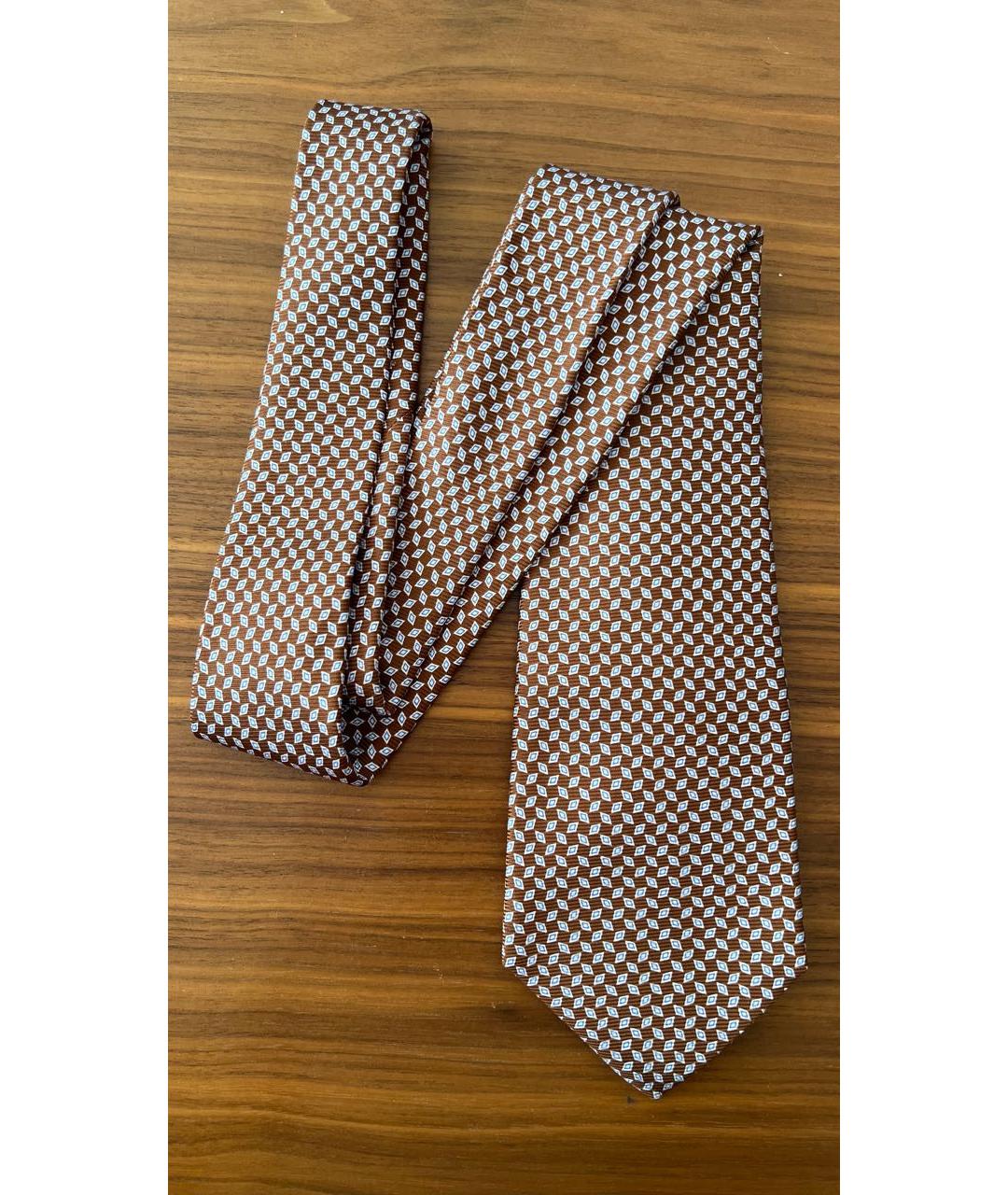 KITON Коричневый галстук, фото 6