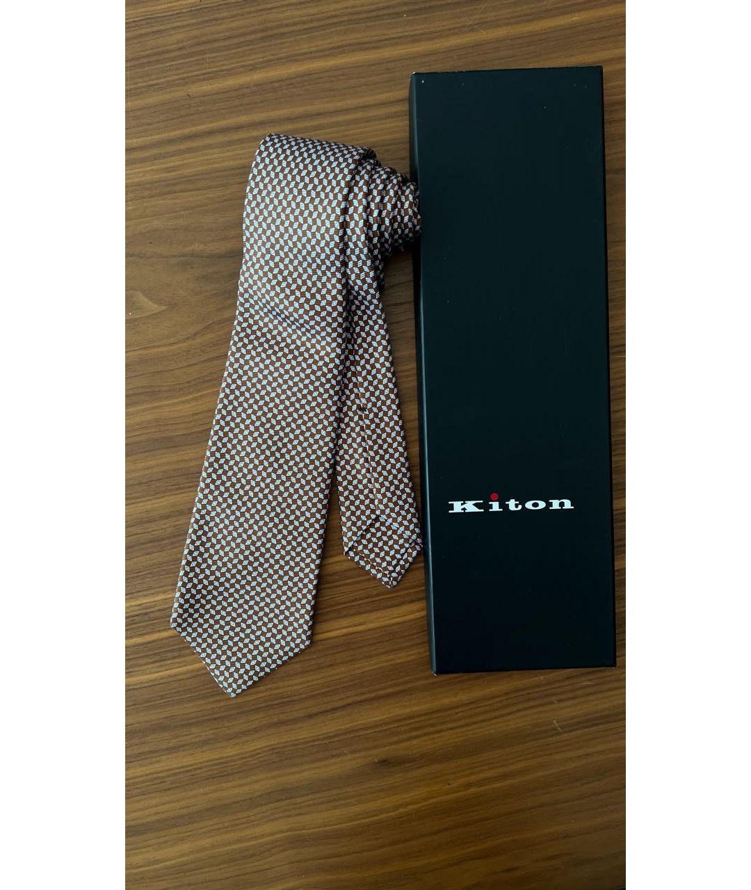 KITON Коричневый галстук, фото 9