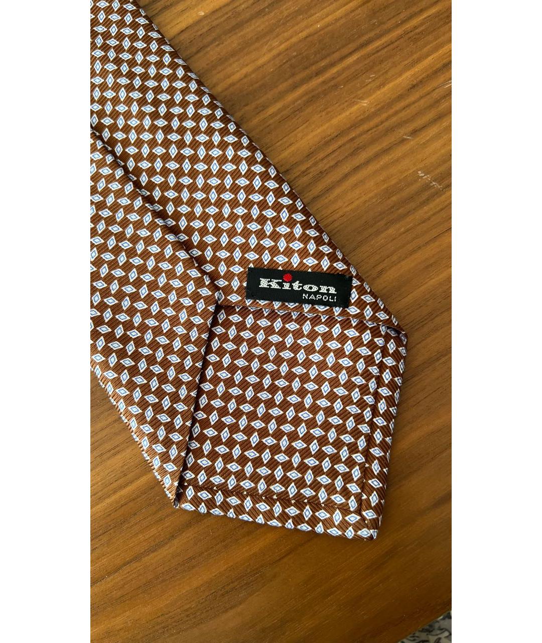 KITON Коричневый галстук, фото 5