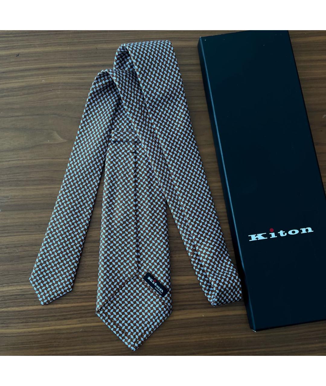 KITON Коричневый галстук, фото 2