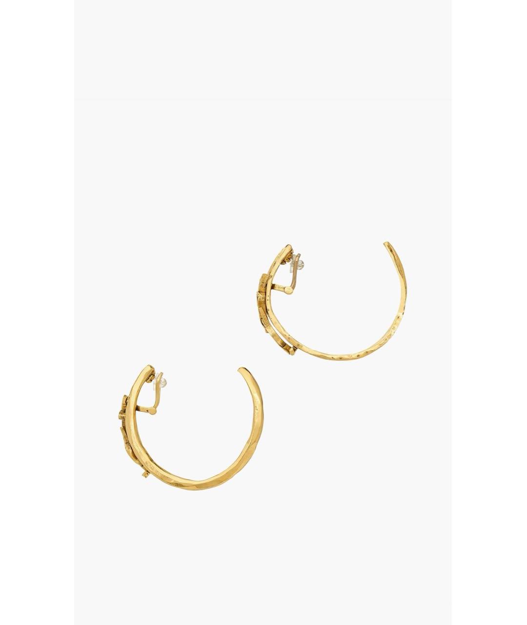 SAINT LAURENT Золотые латунные серьги, фото 3