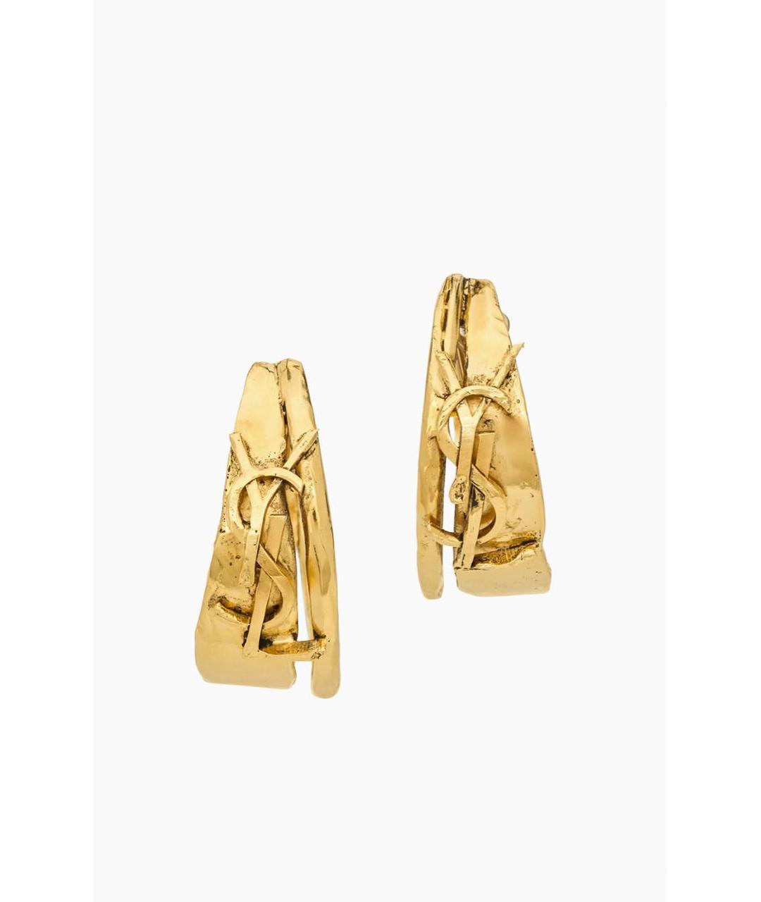 SAINT LAURENT Золотые латунные серьги, фото 5