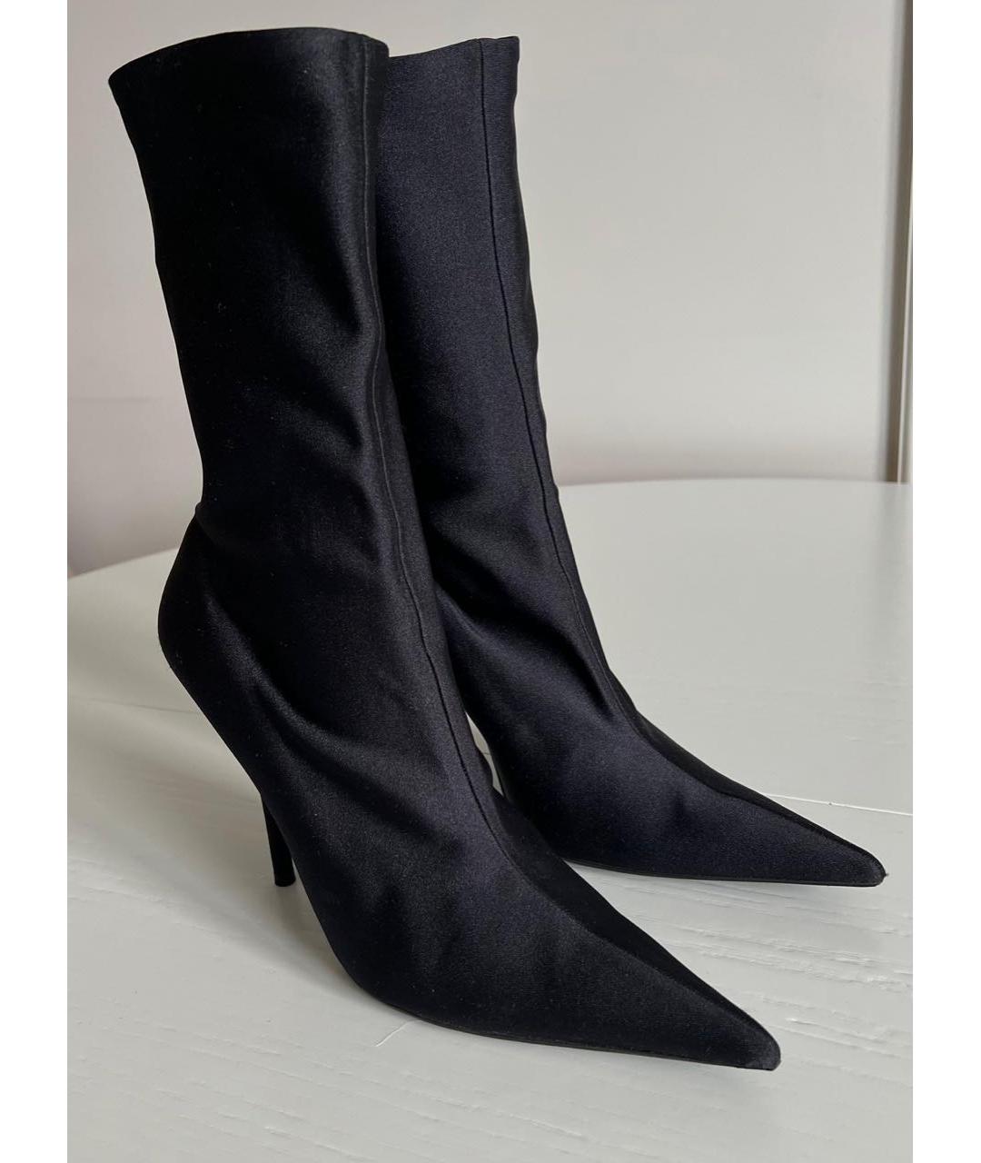 BALENCIAGA Черные текстильные ботильоны, фото 4