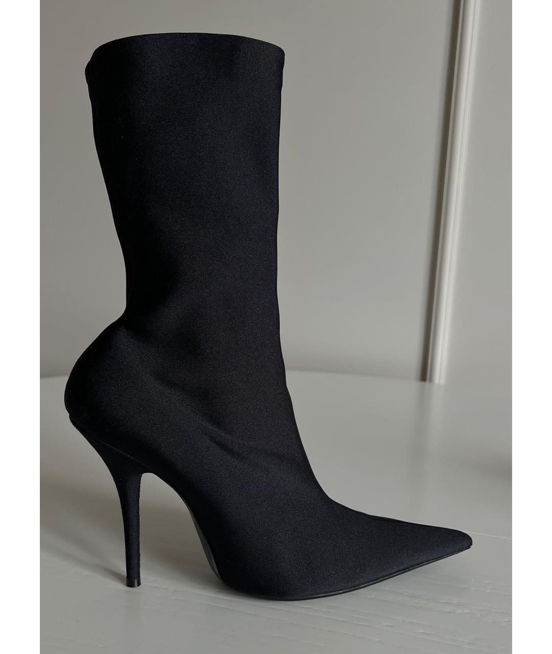 BALENCIAGA Черные текстильные ботильоны, фото 9