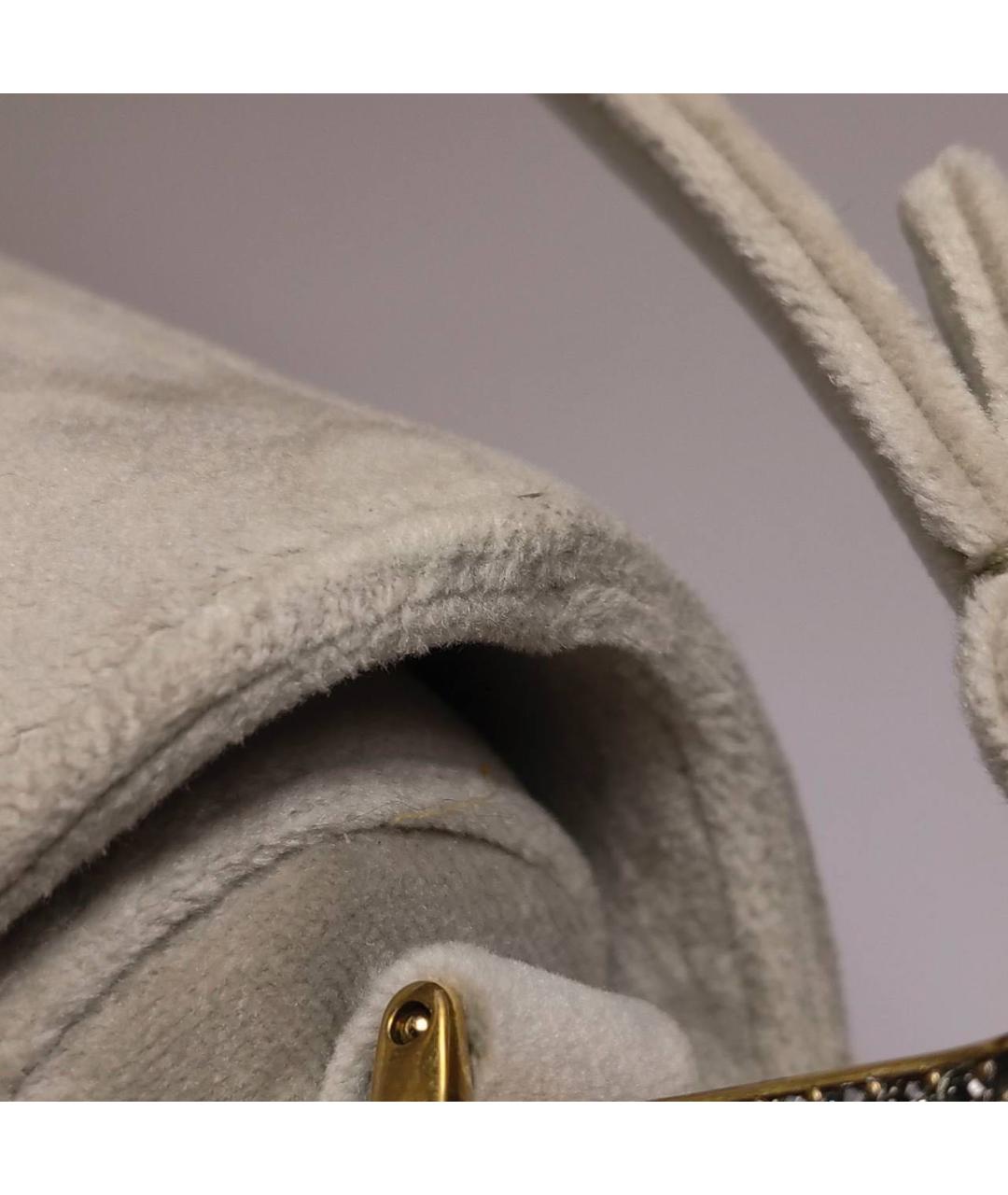 CHRISTIAN DIOR Серая замшевая сумка с короткими ручками, фото 8