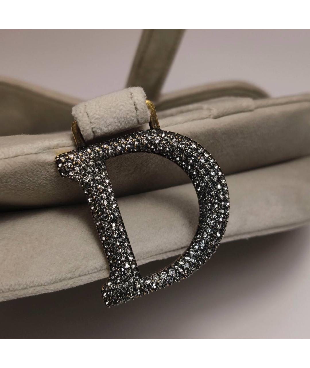 CHRISTIAN DIOR Серая замшевая сумка с короткими ручками, фото 5
