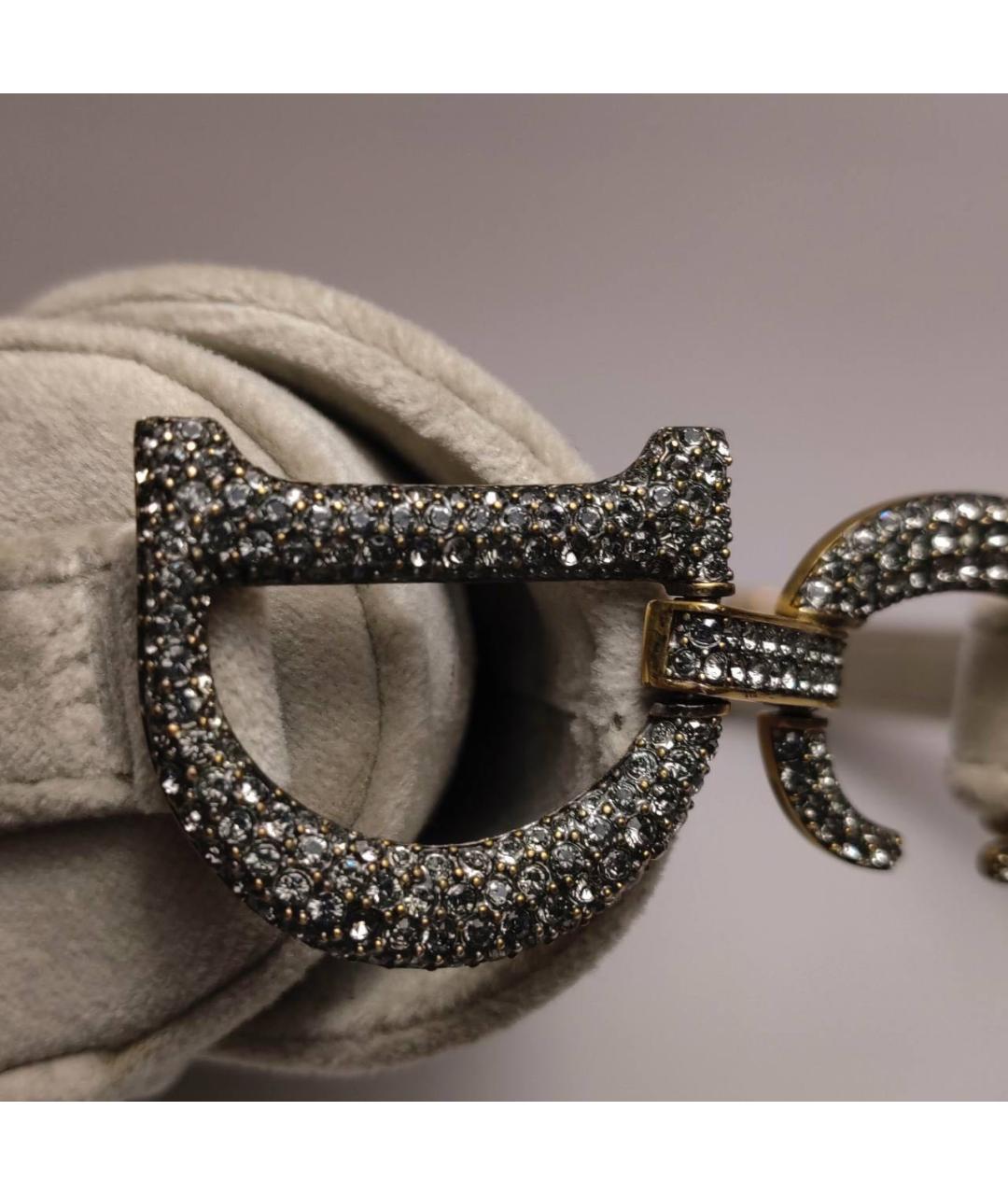 CHRISTIAN DIOR Серая замшевая сумка с короткими ручками, фото 6