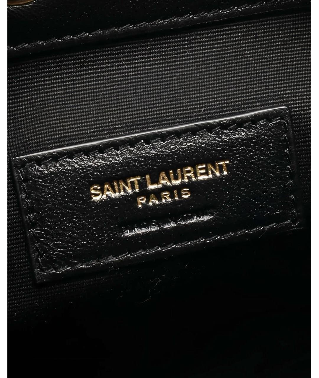 SAINT LAURENT Черная кожаная сумка через плечо, фото 5