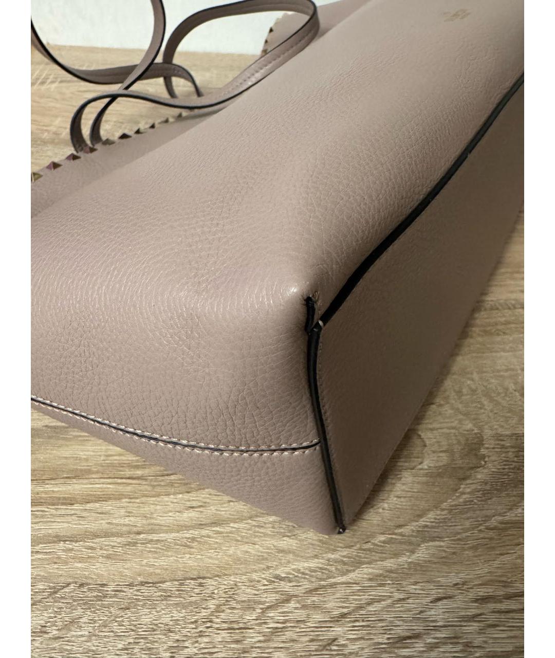 VALENTINO Бежевая кожаная сумка тоут, фото 6