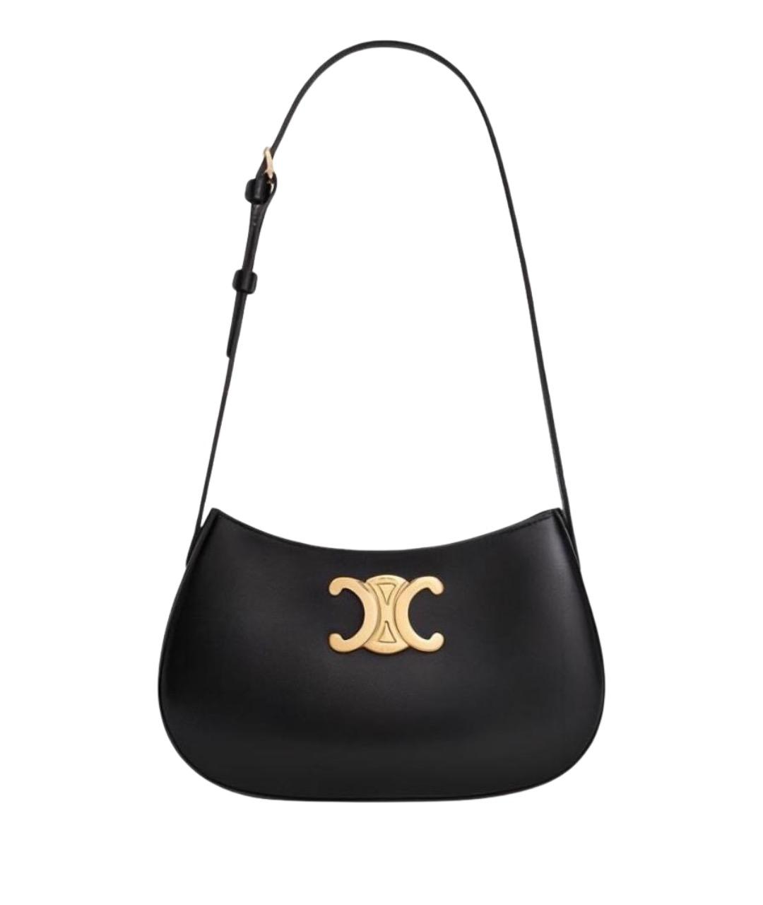 CELINE Черная кожаная сумка через плечо, фото 1