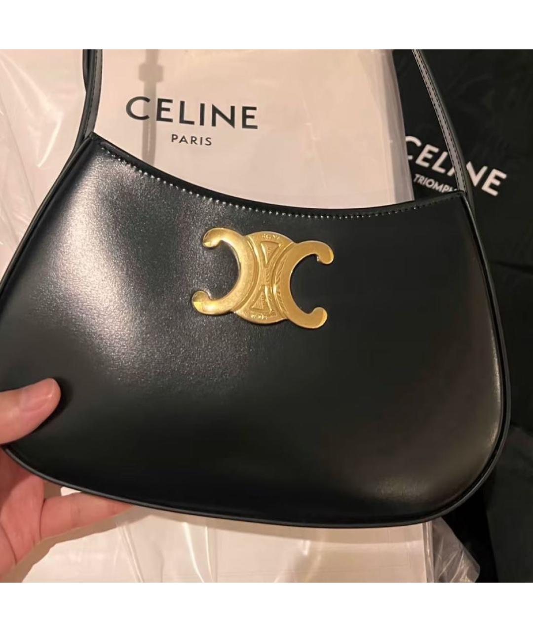CELINE Черная кожаная сумка через плечо, фото 8