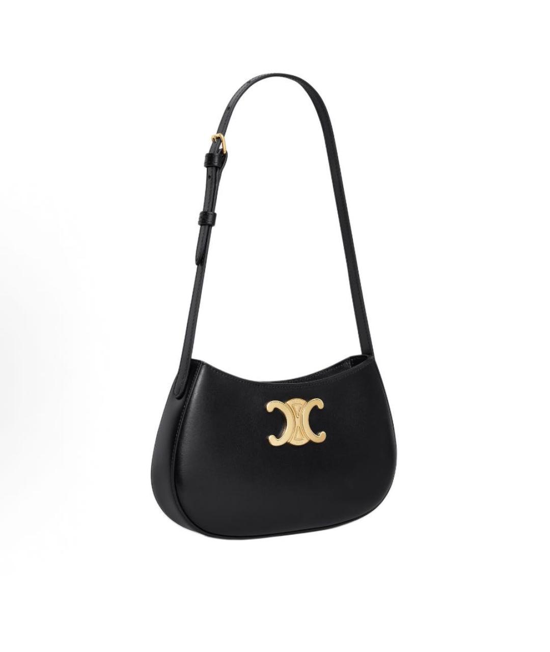 CELINE Черная кожаная сумка через плечо, фото 2