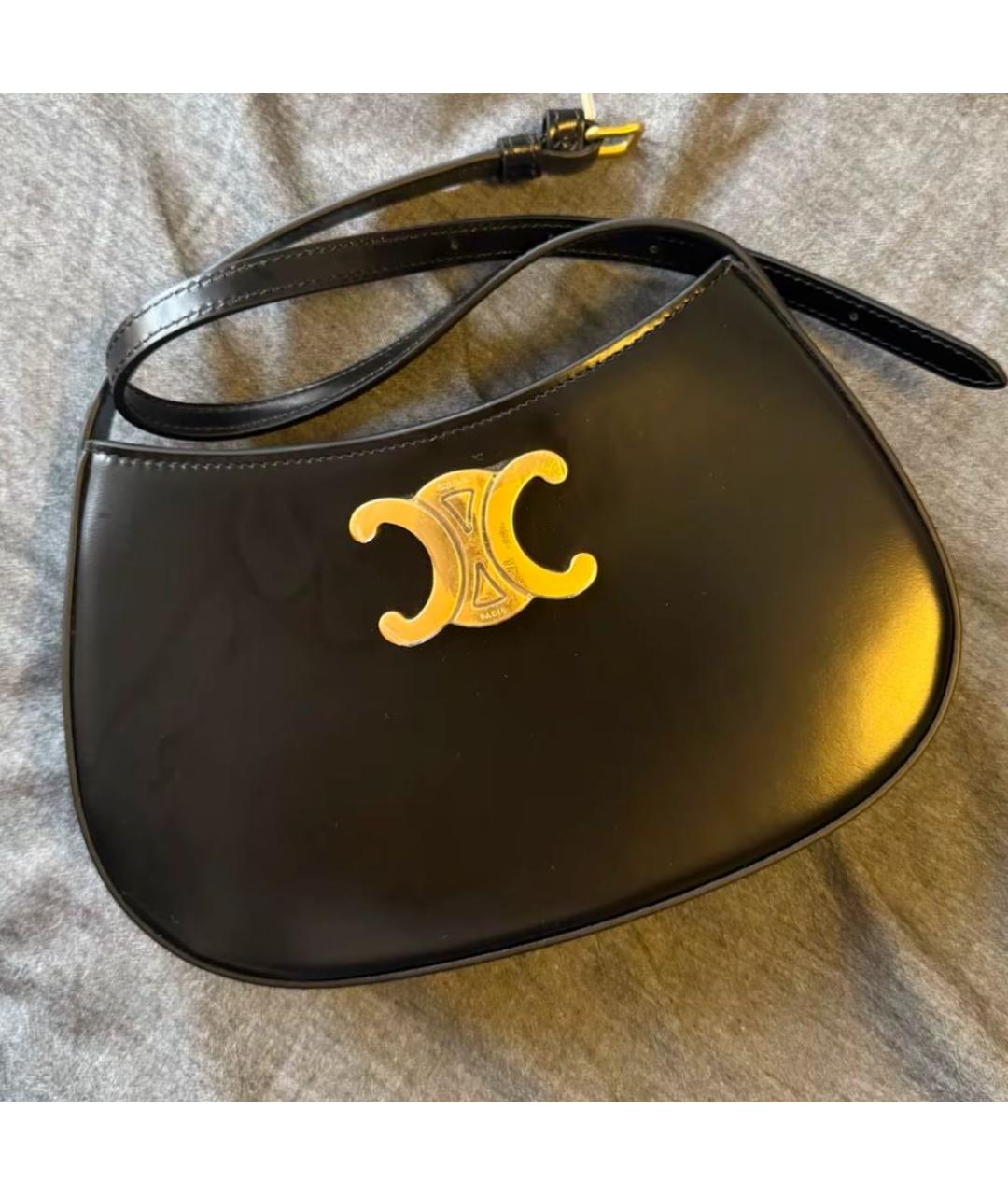 CELINE Черная кожаная сумка через плечо, фото 7