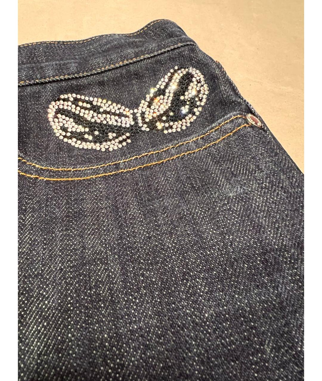 ICEBERG Темно-синие хлопковые прямые джинсы, фото 4