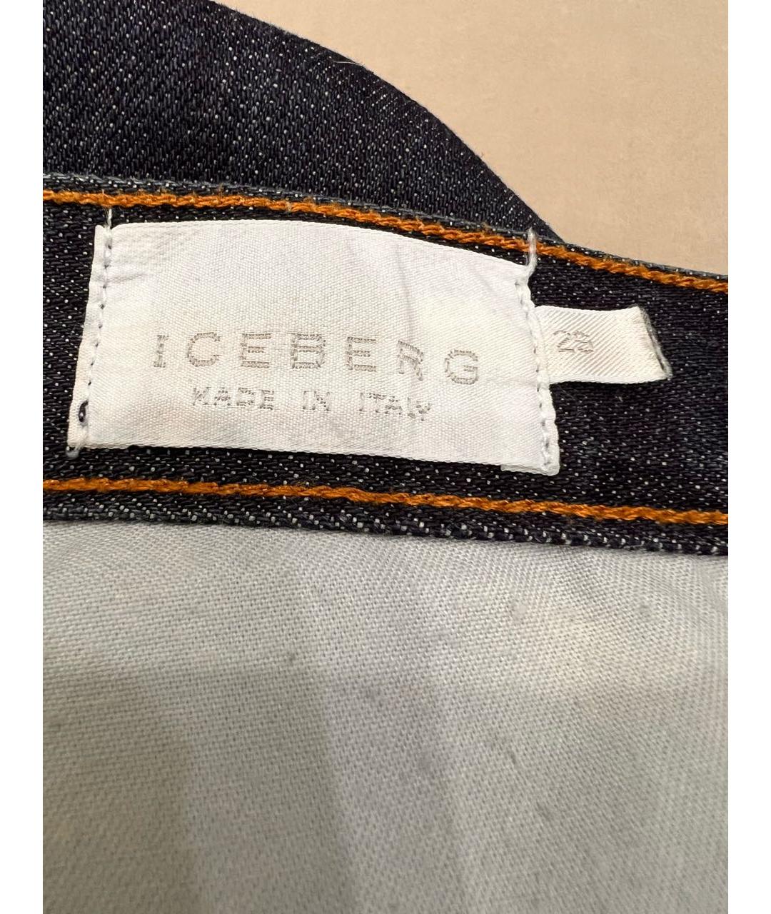 ICEBERG Темно-синие хлопковые прямые джинсы, фото 3