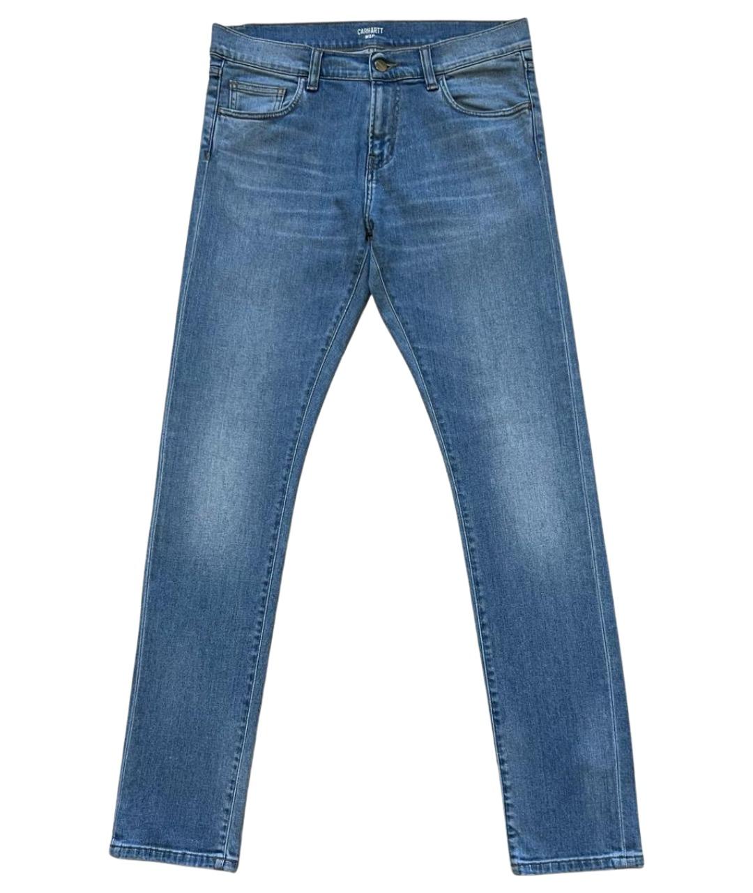 CARHARTT Голубые хлопко-эластановые джинсы скинни, фото 1