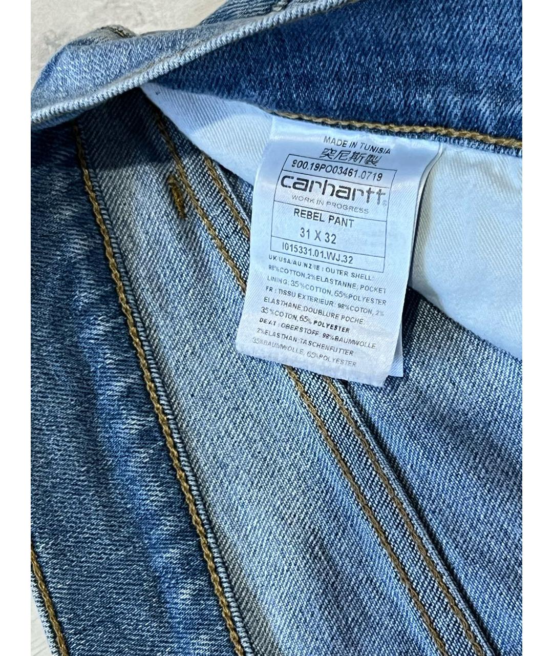 CARHARTT Голубые хлопко-эластановые джинсы скинни, фото 6