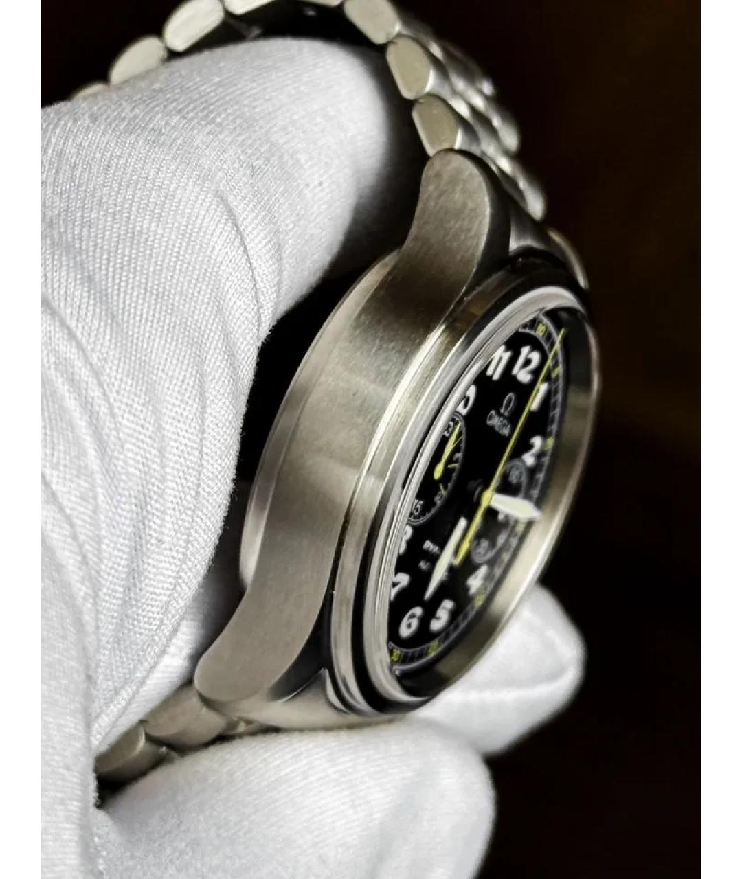 OMEGA Черные часы, фото 3