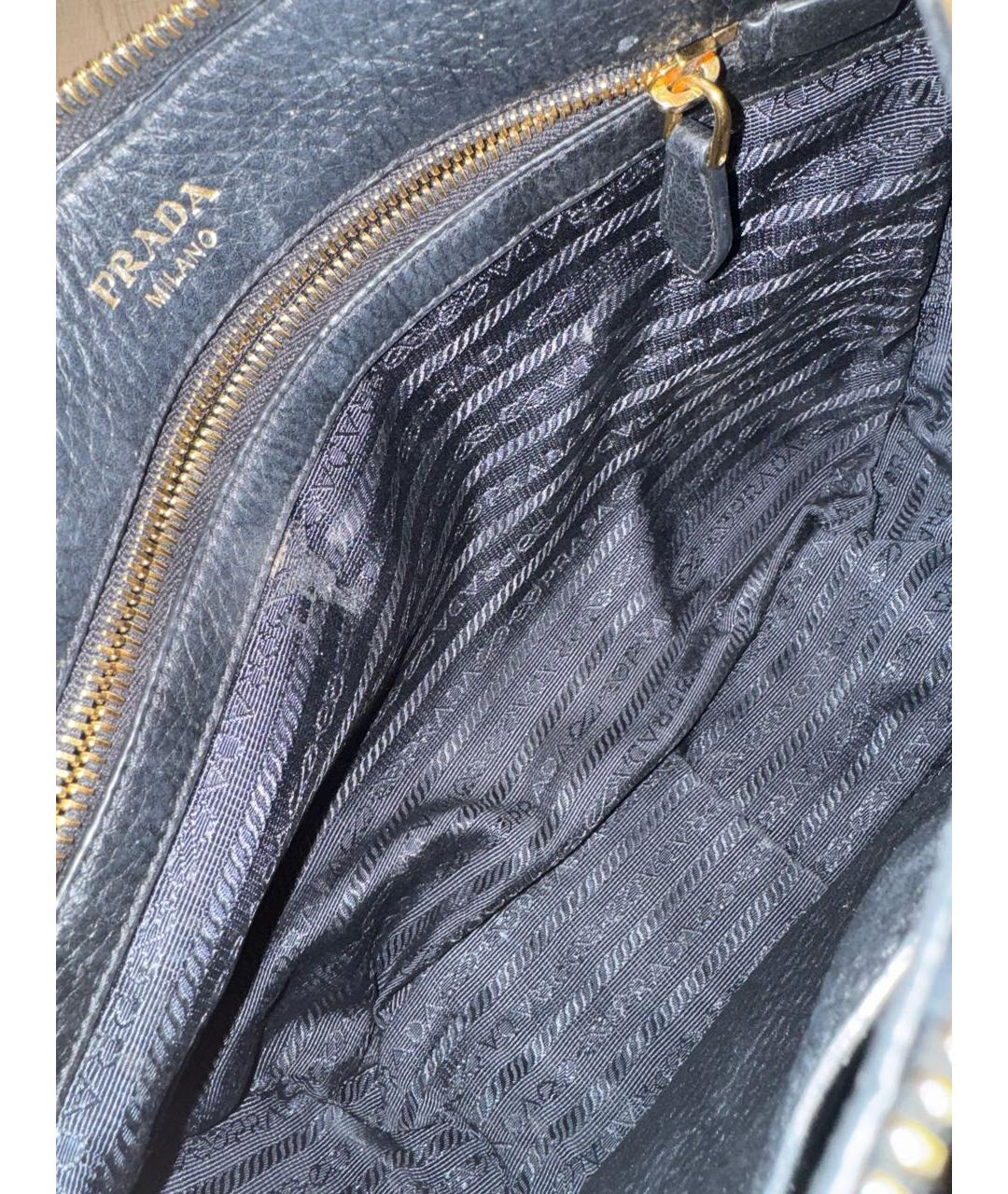 PRADA Черная кожаная сумка через плечо, фото 9