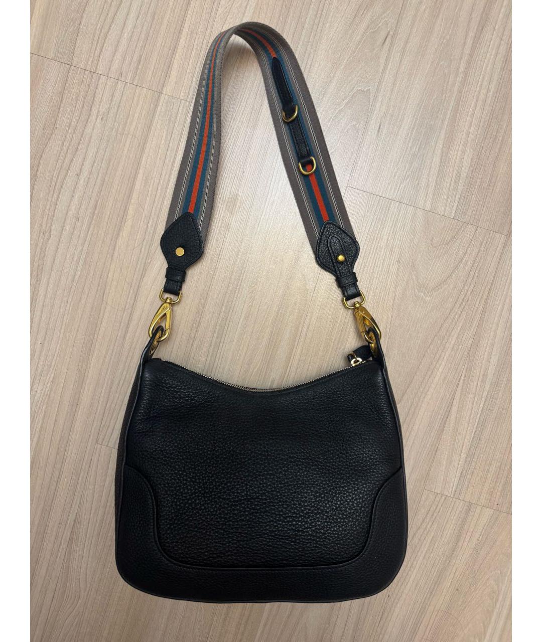 PRADA Черная кожаная сумка через плечо, фото 3