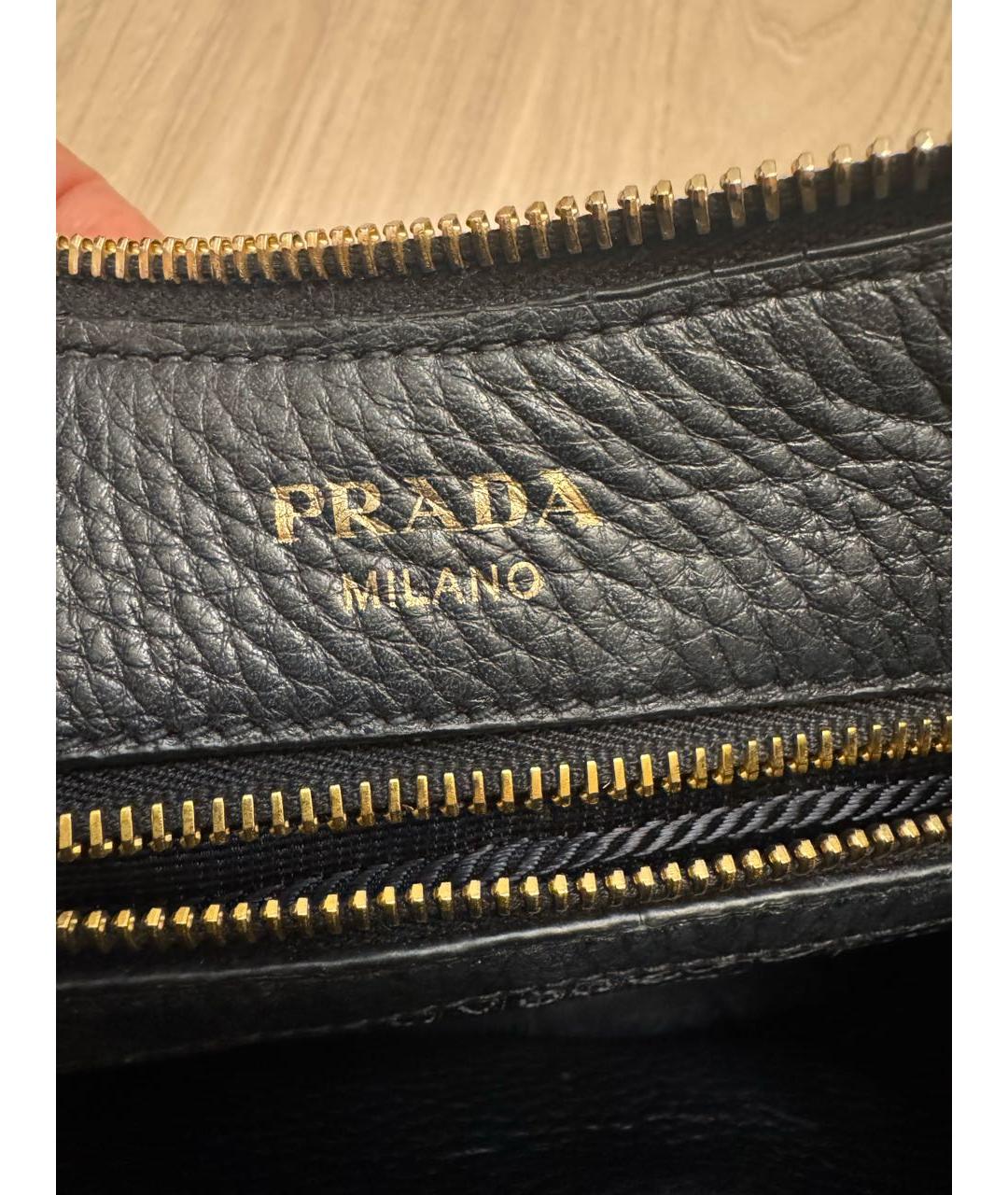 PRADA Черная кожаная сумка через плечо, фото 8