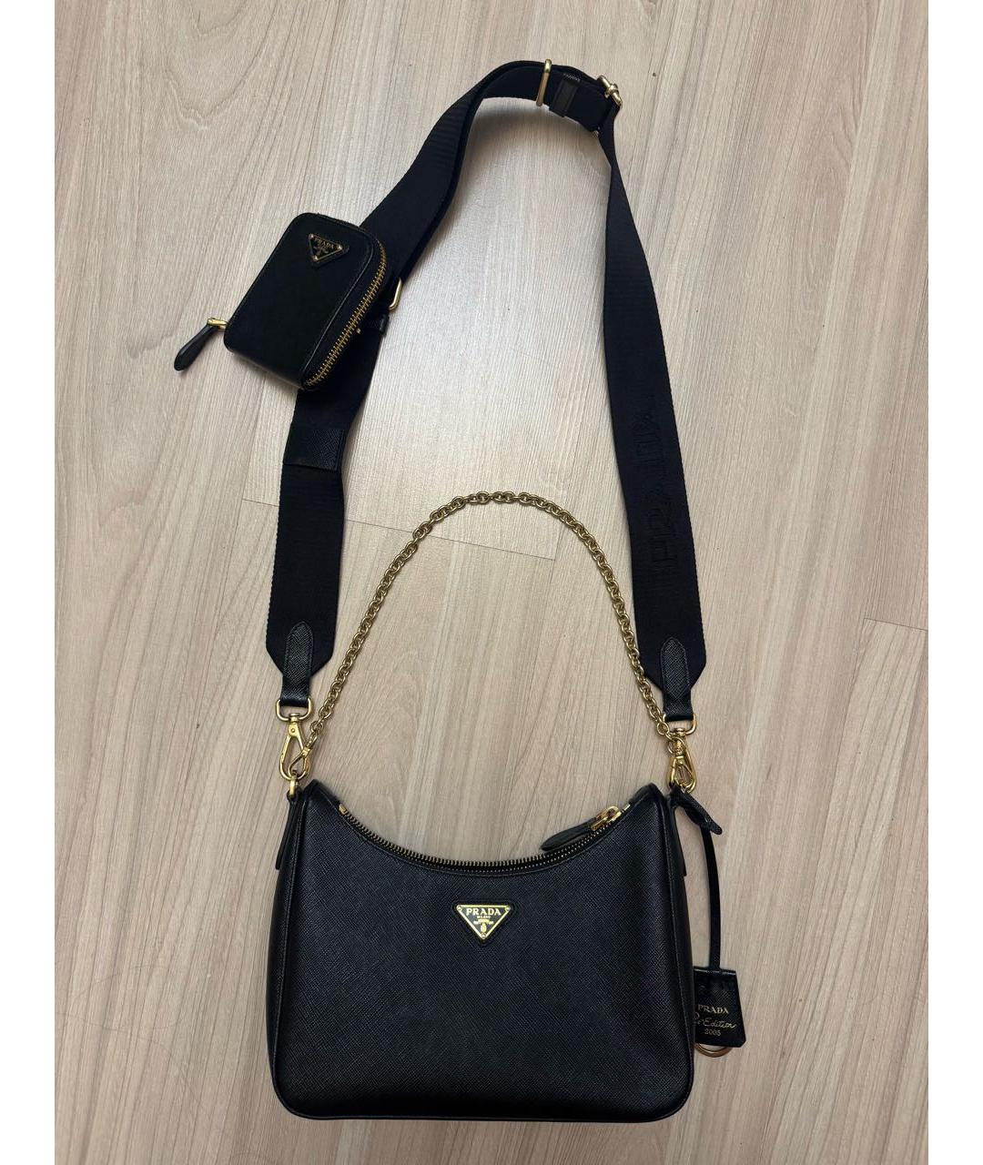 PRADA Черная кожаная сумка через плечо, фото 2