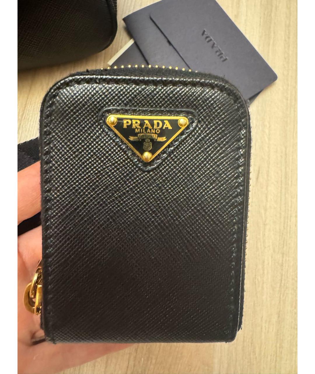 PRADA Черная кожаная сумка через плечо, фото 9