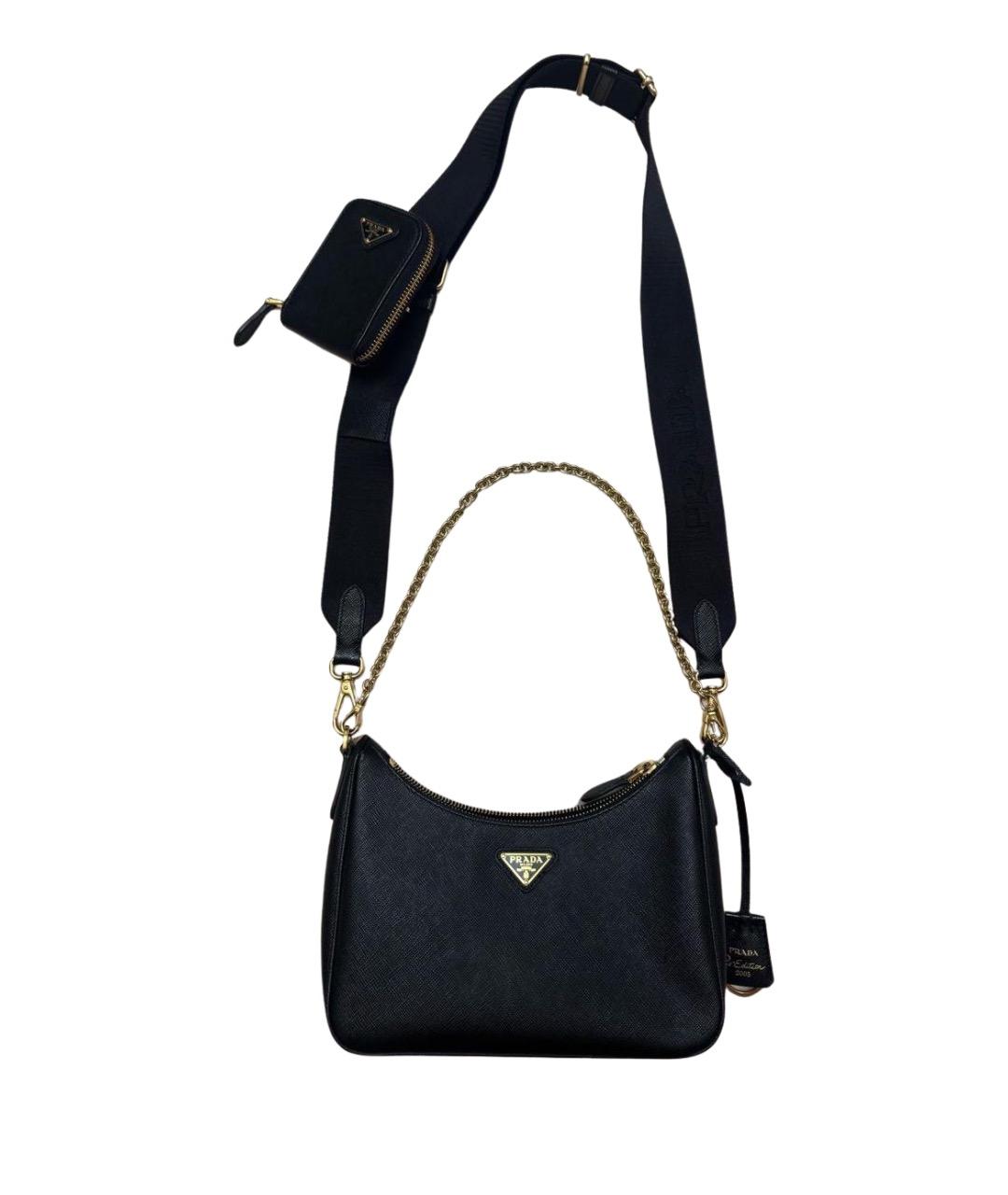 PRADA Черная кожаная сумка через плечо, фото 1
