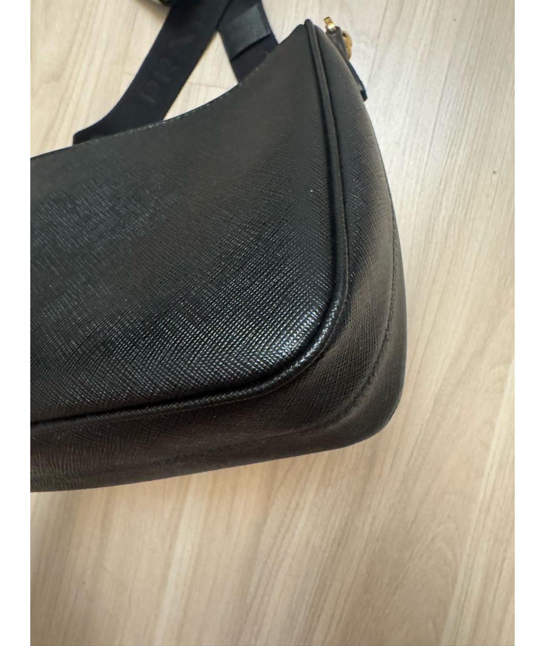PRADA Черная кожаная сумка через плечо, фото 6