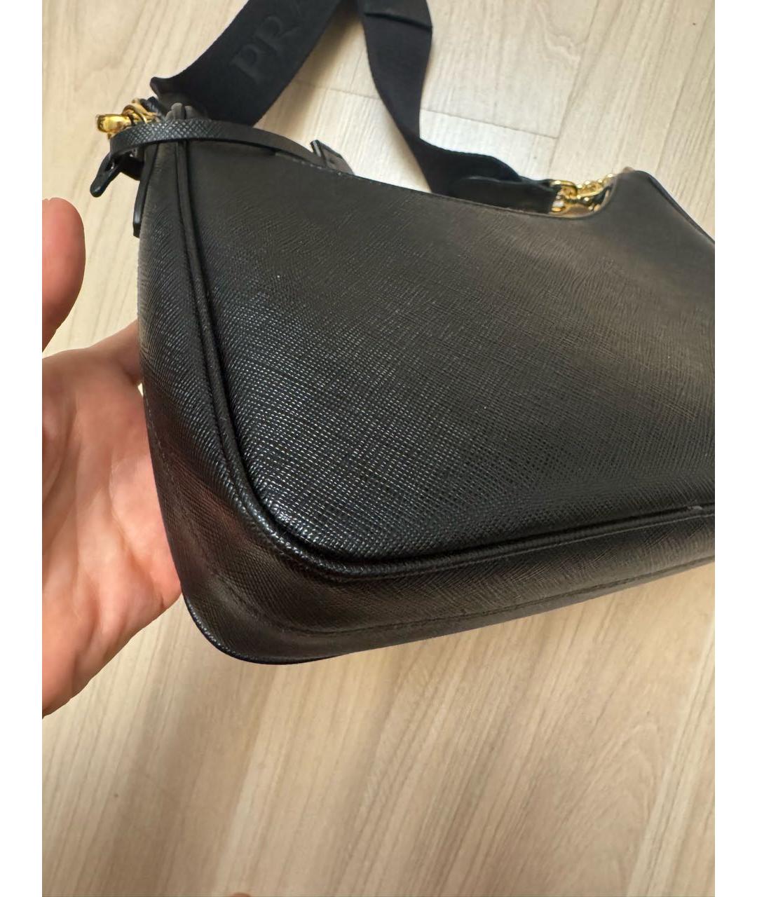 PRADA Черная кожаная сумка через плечо, фото 7