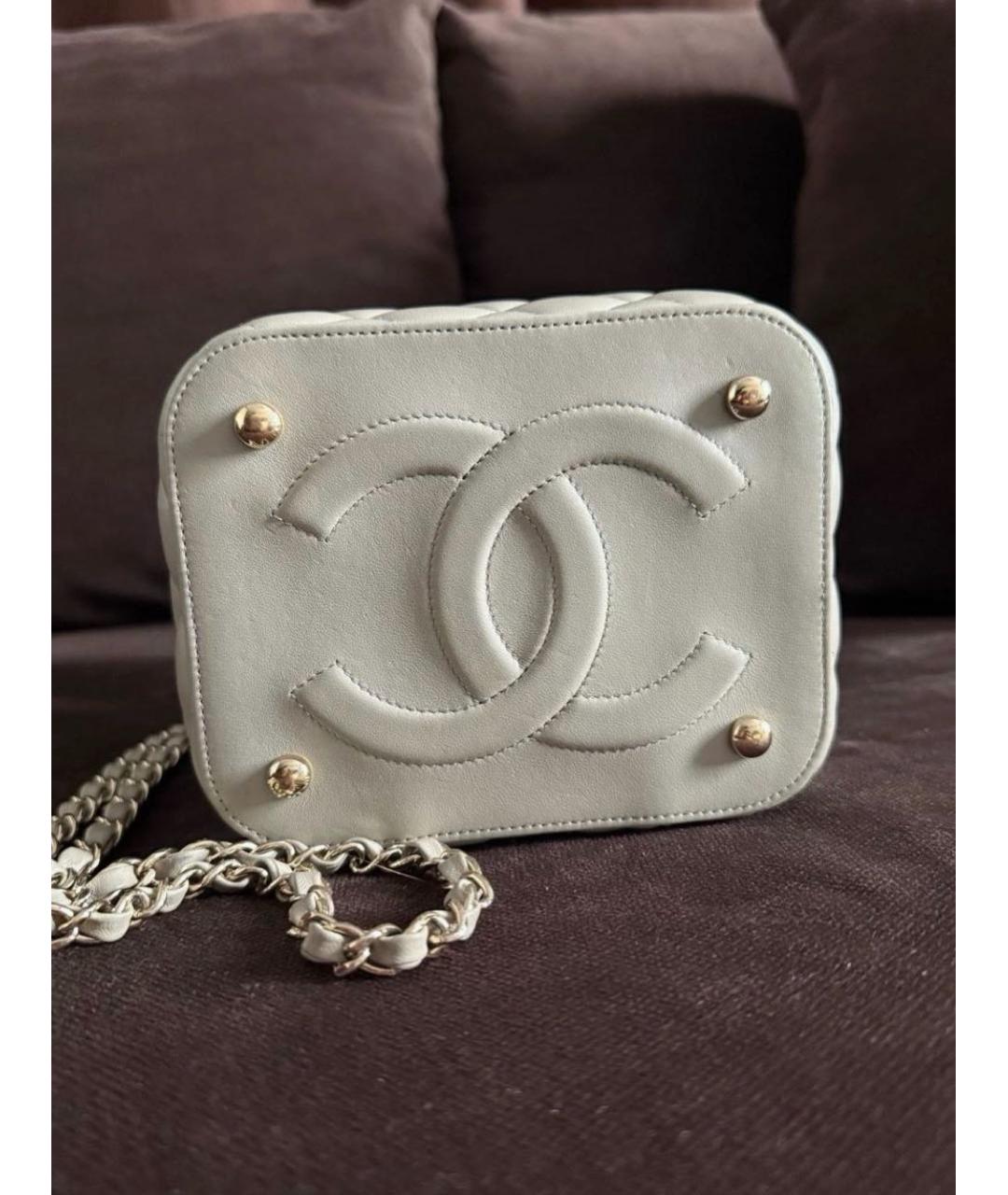 CHANEL Серая кожаная сумка через плечо, фото 5