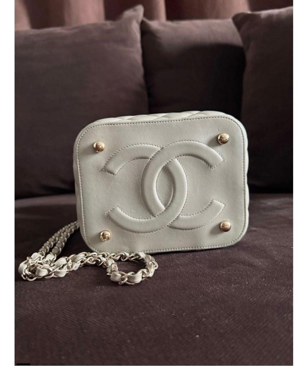 CHANEL Серая кожаная сумка через плечо, фото 4