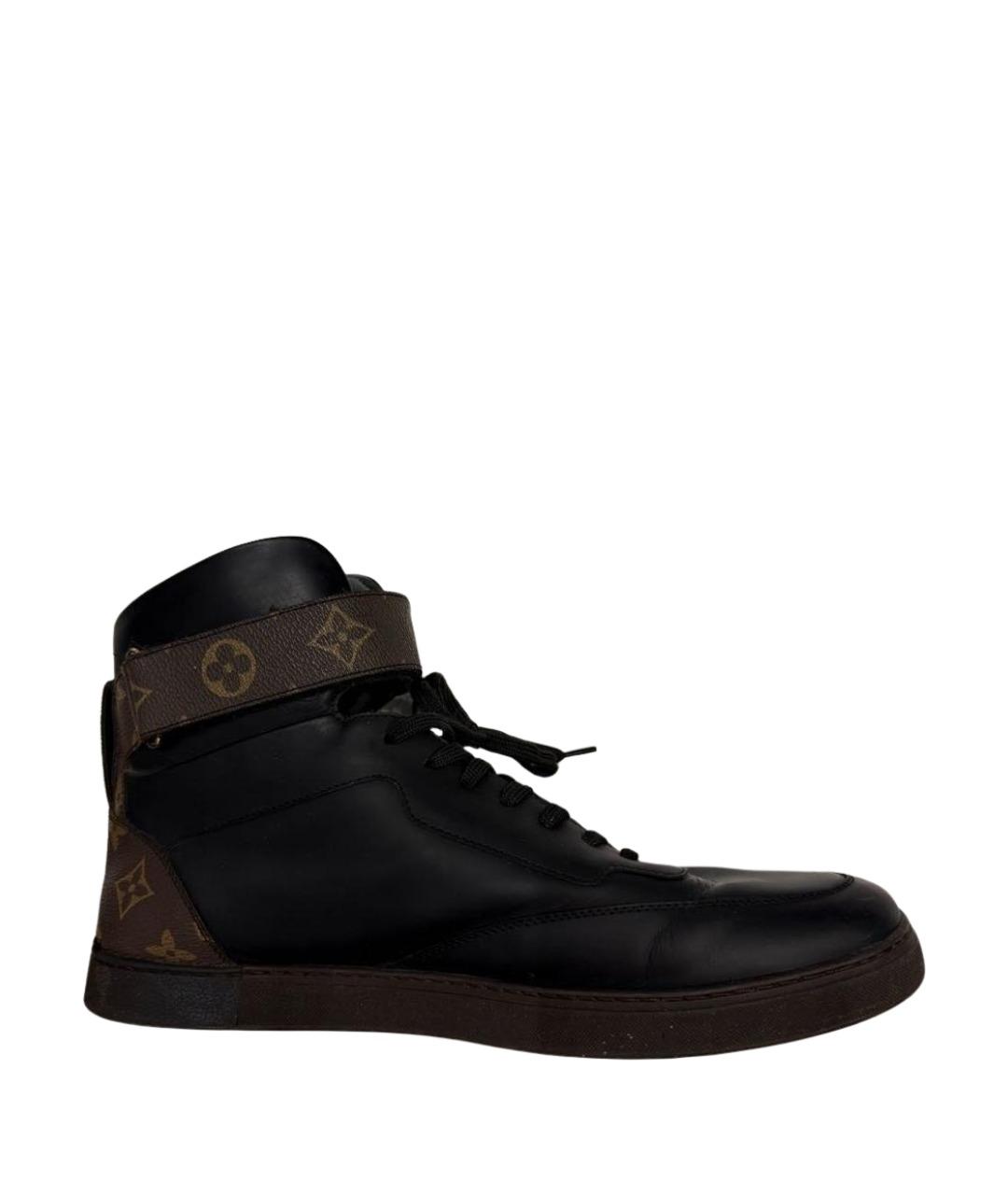 LOUIS VUITTON Черные кожаные высокие кроссовки / кеды, фото 1