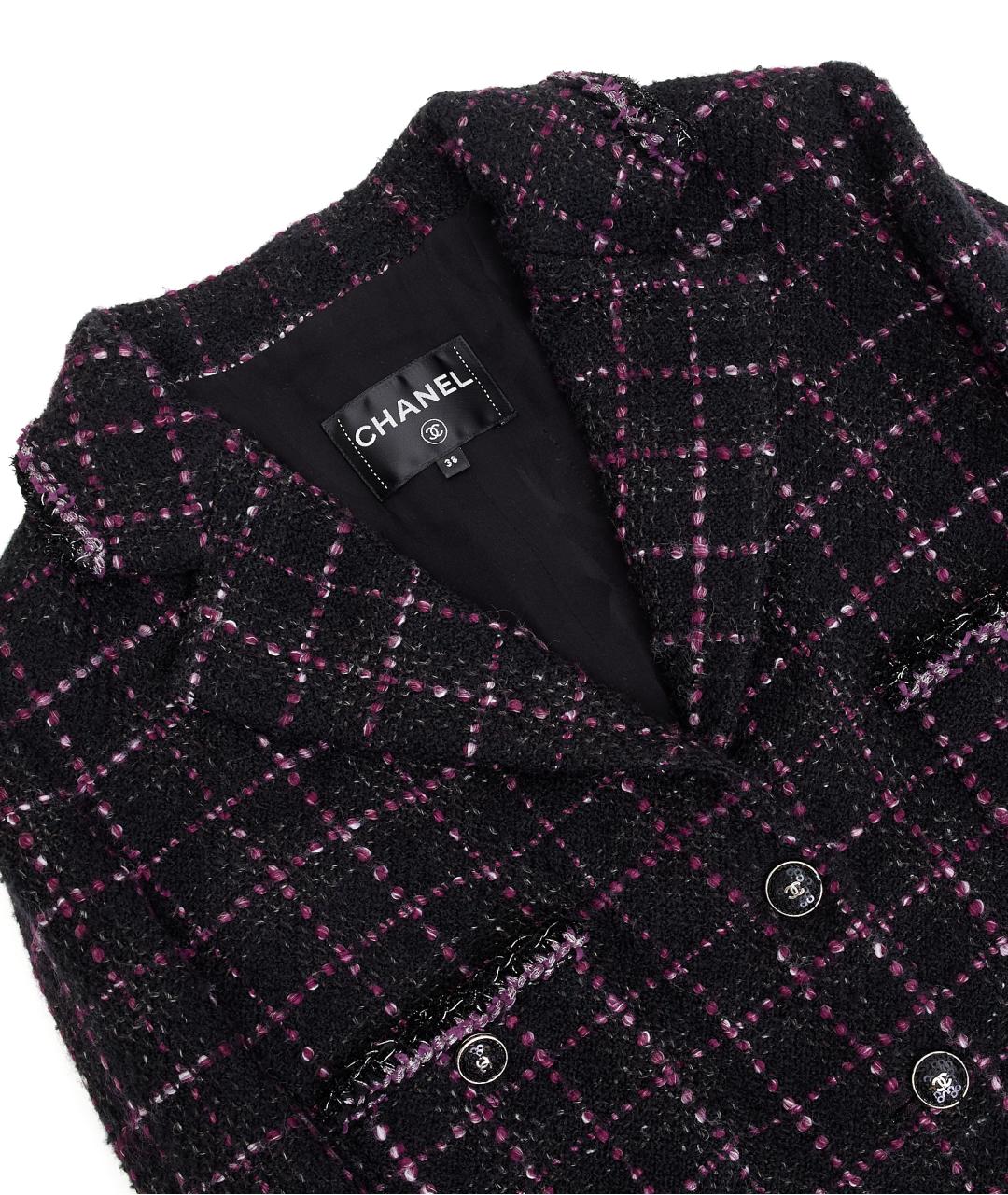 CHANEL Черный шерстяной жакет/пиджак, фото 3