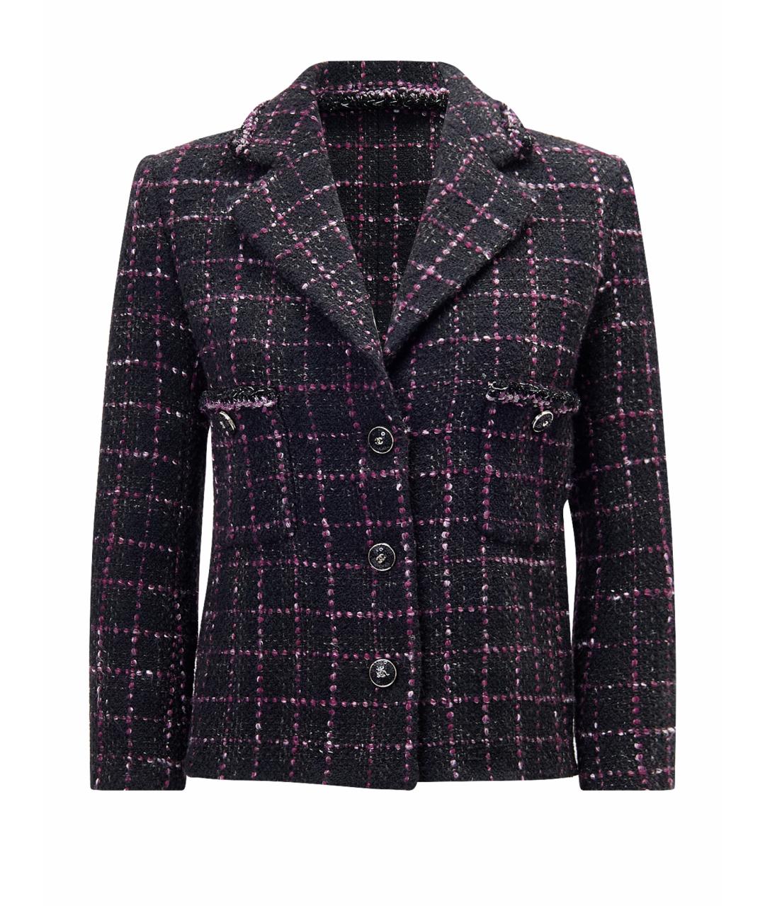 CHANEL Черный шерстяной жакет/пиджак, фото 1