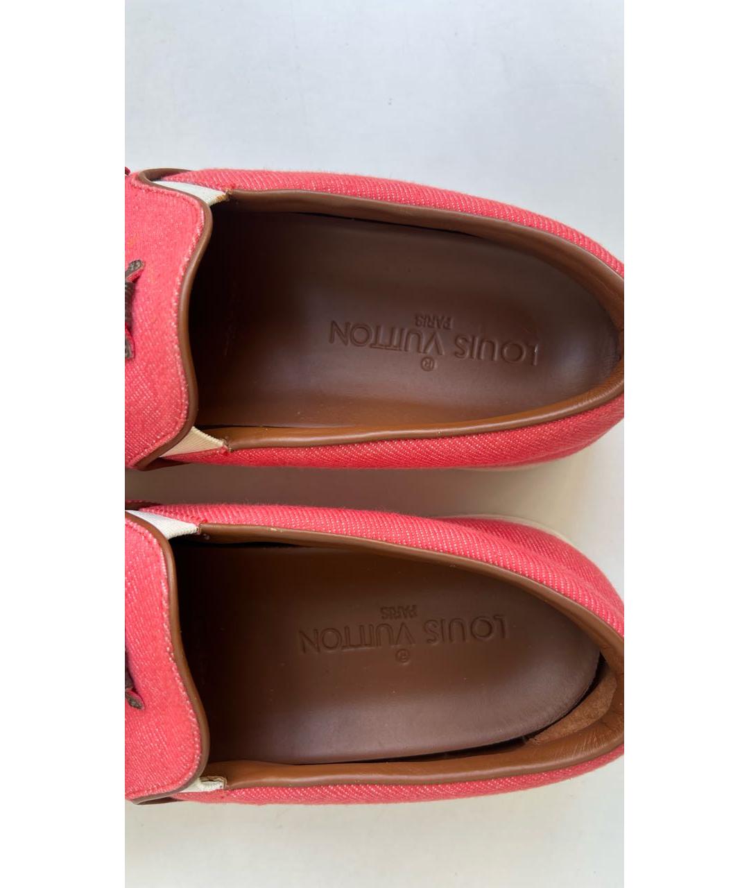 LOUIS VUITTON Розовые текстильные лоферы, фото 6