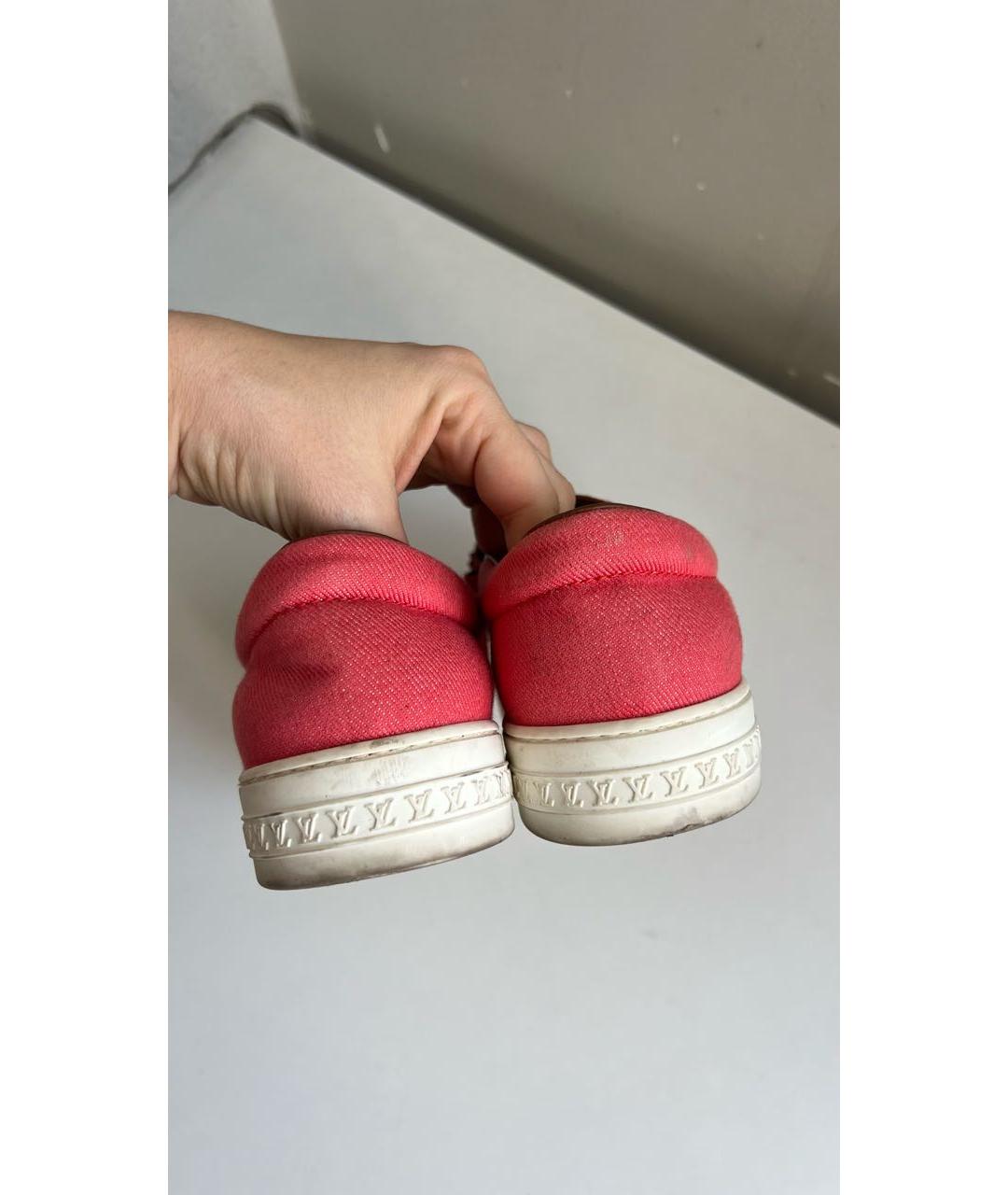 LOUIS VUITTON Розовые текстильные лоферы, фото 4