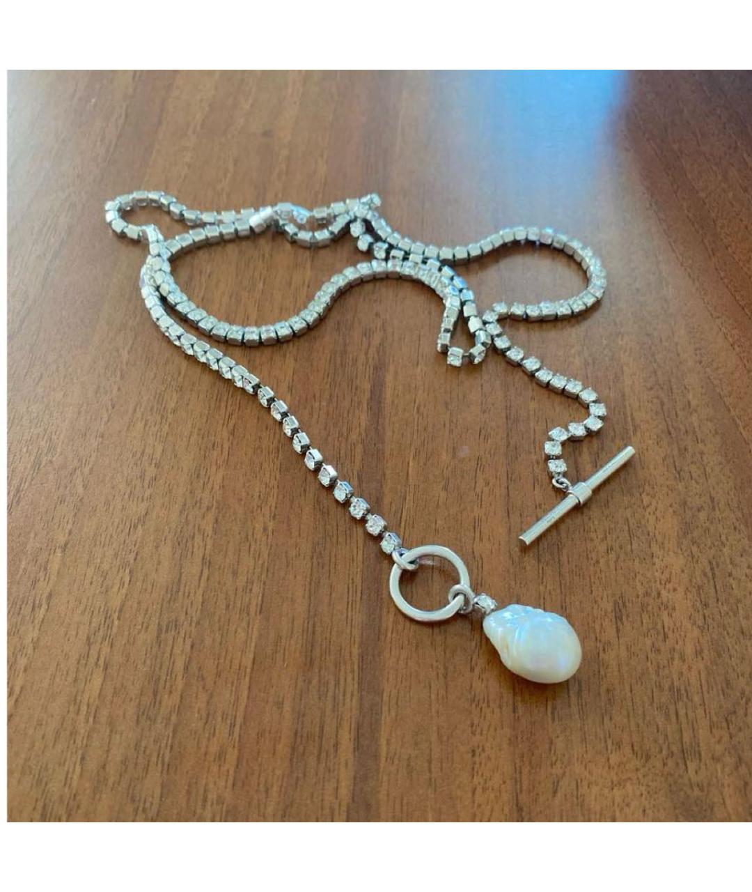 CELINE Серебряное металлическое колье, фото 5