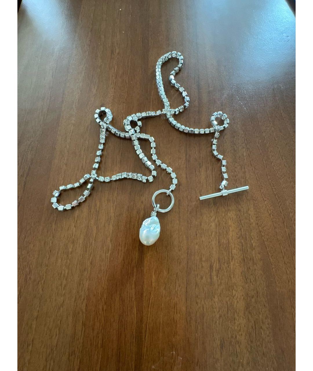 CELINE Серебряное металлическое колье, фото 2