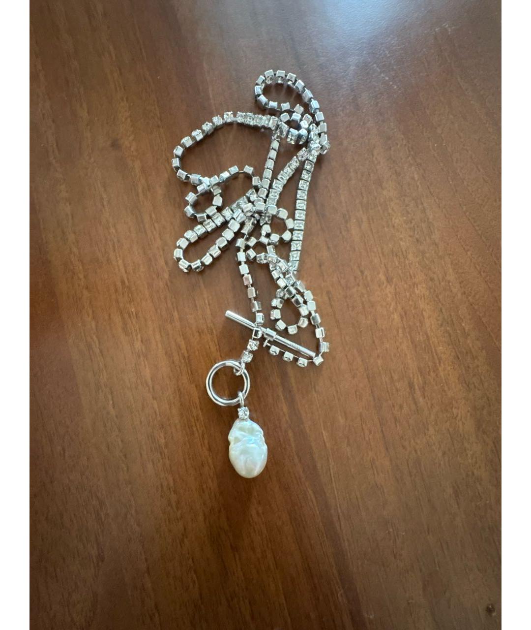 CELINE Серебряное металлическое колье, фото 4