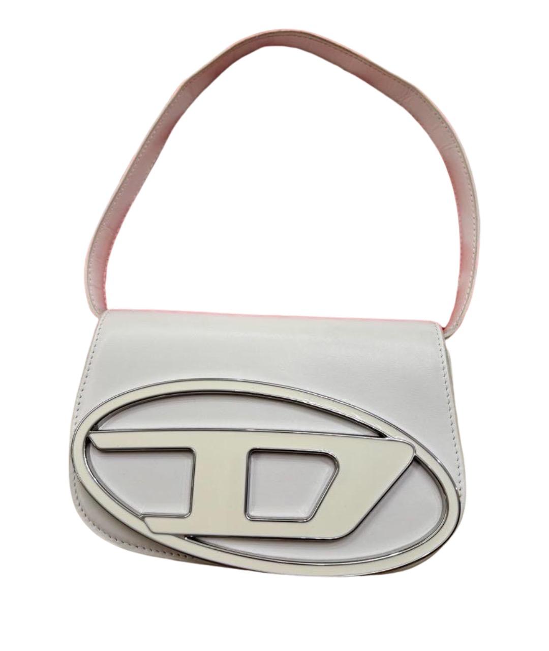 DIESEL Белая кожаная сумка с короткими ручками, фото 1