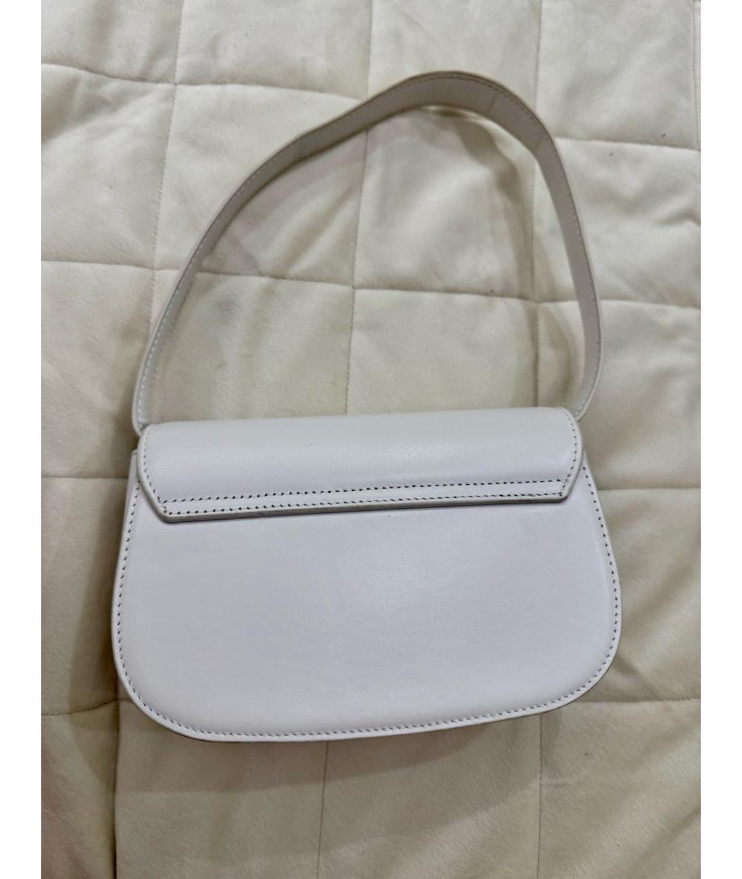 DIESEL Белая кожаная сумка с короткими ручками, фото 2