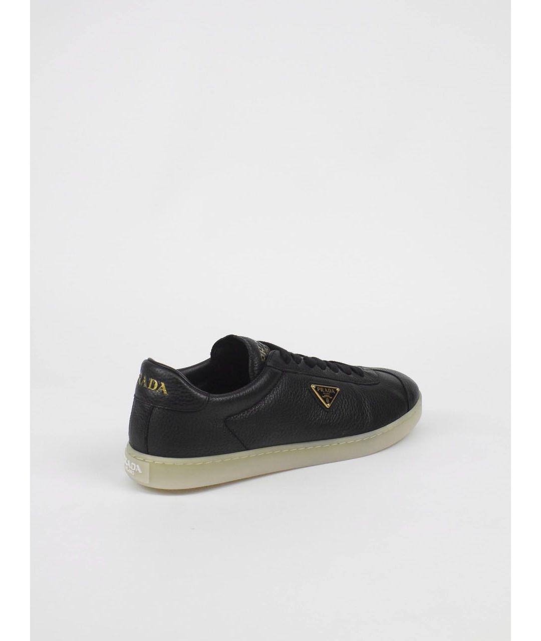 PRADA Черные кожаные низкие кроссовки / кеды, фото 8
