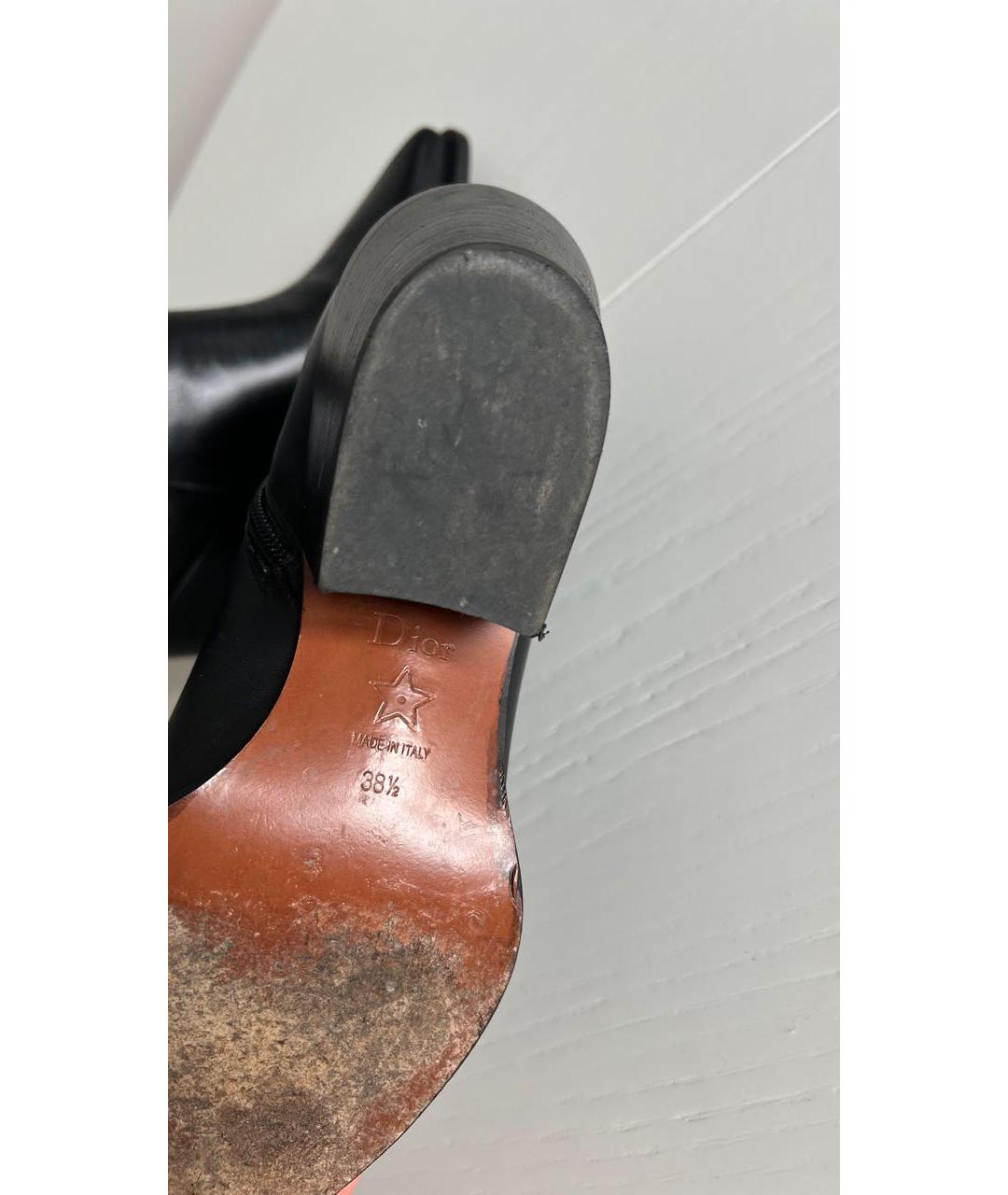 CHRISTIAN DIOR Черные кожаные ботильоны, фото 8