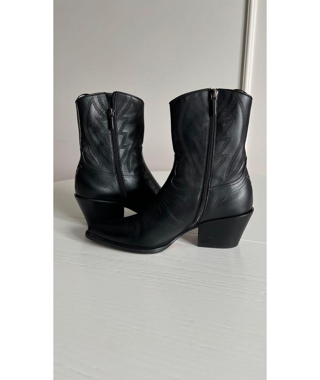 CHRISTIAN DIOR Черные кожаные ботильоны, фото 2